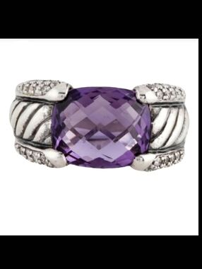 David Yurman Amethyst And Diamond Cocktail Ring